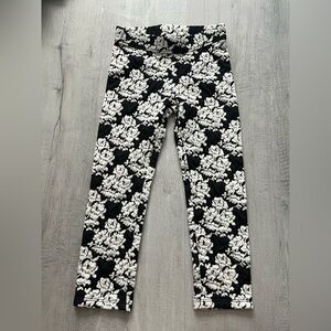 Janie and Jack Black and White Floral Print Leggings